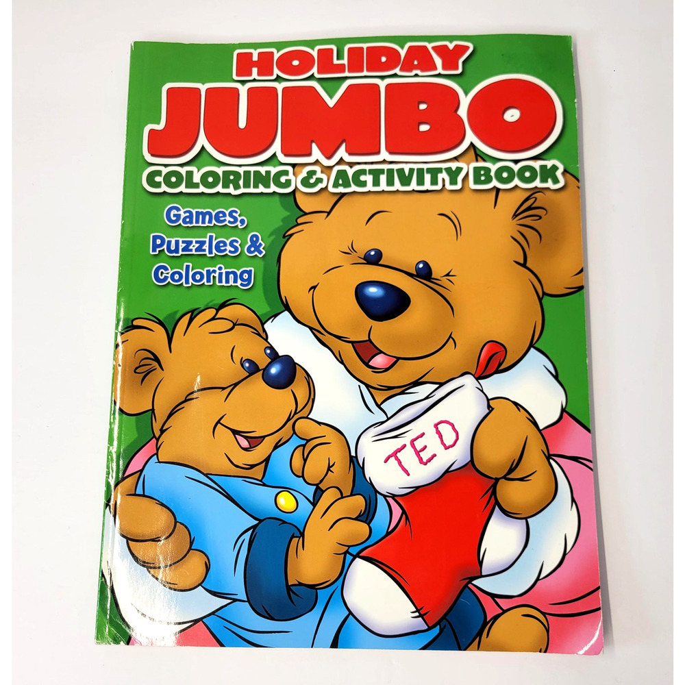 Holiday Jumbo Coloring & Activity Book Games Puzzles Bendon 2007 Christmas Kids